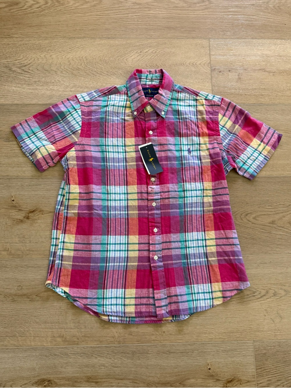 Ralph Lauren Classic Fit Madras Plaid Button Down Shirt NWT Men’s Small